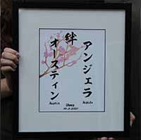 Japanese Anniversary Gift for couples, Japanese Name Art
